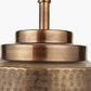 Zuri Antique Brass Metal Pot Table Lamp Base with Harry 40cm Black Cotton Mix Cylinder Lampshade