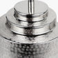Zuri Shiny Silver Metal Pot Table Lamp Base with Henry 35cm Taupe Handloom Cylinder Lampshade
