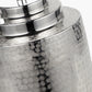 Zuri Shiny Silver Metal Pot Table Lamp Base with Henry 35cm White Handloom Cylinder Lampshade