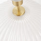 Emilia White Ribbed Glass and Gold Metal Oval Table Lamp Base with Zara 35cm Black Silk Lined Cylinder Lampshade