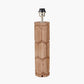Aurelia Embossed Natural Wood Tall Table Lamp Base