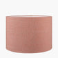 Cezara Embossed Grey Wood Wide Table Lamp Base with Edward 40cm Apricot Linen Cylinder Lampshade