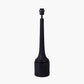 Marin Black Wood Tall Neck Table Lamp Base with Vienna 40cm Taupe Chevron Mushroom Pleat Lampshade