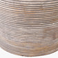 Nelu Grey Engraved Wood Dome Table Lamp Base