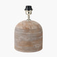 Nelu Grey Engraved Wood Dome Table Lamp Base