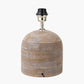 Nelu Grey Engraved Wood Dome Table Lamp Base