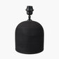 Nelu Black Engraved Wood Dome Table Lamp Base