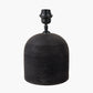 Nelu Black Engraved Wood Dome Table Lamp Base