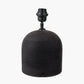 Nelu Black Engraved Wood Dome Table Lamp Base