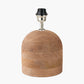 Nelu Natural Engraved Wood Dome Table Lamp Base