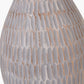 Ioan Grey Engraved Wood Bottle Table Lamp Base with Izara 40cm Racing Green Ikat Patterned Mushroom Pleat Tapered Lampshade