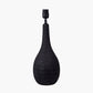 Ioan Black Engraved Wood Bottle Table Lamp Base with Izara 40cm Cinnamon Ikat Patterned Mushroom Pleat Tapered Lampshade