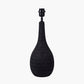 Ioan Black Engraved Wood Bottle Table Lamp Base
