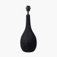 Ioan Black Engraved Wood Bottle Table Lamp Base