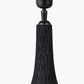 Ioan Black Engraved Wood Bottle Table Lamp Base