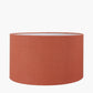 Toma Oiled Wood Tall Neck Table Lamp Base with Henry 40cm Tobacco Handloom Cylinder Lampshade
