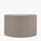 Toma Oiled Wood Tall Neck Table Lamp Base with Edward 35cm Natural Linen Cylinder Lampshade