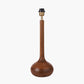 Toma Oiled Wood Tall Neck Table Lamp Base with Izara 35cm Ocean Blue Ikat Patterned Mushroom Pleat Tapered Lampshade
