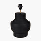 Inna Black Urn Terracotta Table Lamp Base with Lino 35cm White Self Lined Linen Cylinder Lampshade