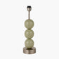 Sofia Sage and Silver Enamel 3 Ball Table Lamp Base with Harry 35cm Steel Grey Cotton Mix Cylinder Lampshade