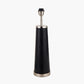 Laurence Black Croc Leather and Silver Table Lamp Base with Milos 35cm Natural Linen Tapered Lampshade