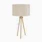 Houston Brushed Brass Metal Tripod Table Lamp