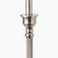 Canterbury Antique Silver Metal Floor Lamp Base with Winston 45cm White Handloom Tapered Lampshade