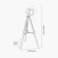 Hereford Grey Wood and Silver Metal Film Tripod Floor Lamp