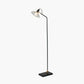 Canton Matt Black Metal and Glass Cone Floor Lamp