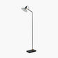 Canton Matt Black Metal and Glass Cone Floor Lamp