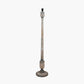 Captiva Grey Wash Mango Wood Floor Lamp Base with Thiago 45cm Natural Stripe Mushroom Pleat Tapered Lampshade