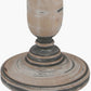 Captiva Grey Wash Mango Wood Floor Lamp Base with Thiago 45cm Natural Stripe Mushroom Pleat Tapered Lampshade