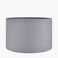 Port Nickel and Wood Tripod Floor Lamp Base with Lino 55cm Steel Grey Self Lined Linen Cylinder Lampshade