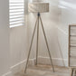 Rabanne Slatted Antique Wood Tripod Floor Lamp