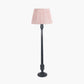 Captiva Antique Black Mango Wood Floor Lamp Base with Thiago 45cm Cinnamon Stripe Mushroom Pleat Tapered Lampshade