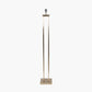 Langston Satin Brass Metal Column Floor Lamp Base with Bow 45cm Black Velvet Cylinder Lampshade