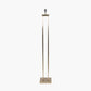 Langston Satin Brass Metal Column Floor Lamp Base with Bow 45cm Forest Green Velvet Cylinder Lampshade