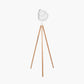 Larkin White Metal and Natural Wood Tripod Floor Film Light