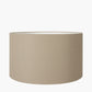 Rhode Matt Black Stick Metal Floor Lamp Base with Henry 40cm Taupe Handloom Cylinder Lampshade
