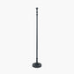 Rhode Matt Black Stick Metal Floor Lamp Base with Bow 40cm Slate Velvet Cylinder Lampshade