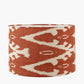 Rhode Matt Black Stick Metal Floor Lamp Base with Lars 40cm Cinnamon Ikat Patterned Cylinder Lampshade