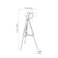 Hereford Grey Wood and Silver Metal Film Tripod Floor Lamp
