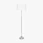 Almas Silver Metal Floor Lamp Base with Henry 45cm White Handloom Cylinder Lampshade