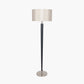 Lowry Brushed Silver and Matt Black Metal Floor Lamp