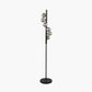 Blair Smoke Glass Ball and Black Metal Floor Lamp