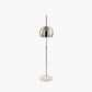 Feliciani Brushed Silver Metal and White Marble Floor Lamp