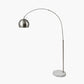 Feliciani��Brushed Silver Metal and White Marble Floor Lamp