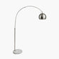 Feliciani��Brushed Silver Metal and White Marble Floor Lamp