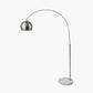 Feliciani Brushed Silver Metal and White Marble Floor Lamp