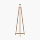 Whitby Grey Wash Wood Tapered 4 Post Floor Lamp Base with Henry 45cm White Handloom Cylinder Lampshade